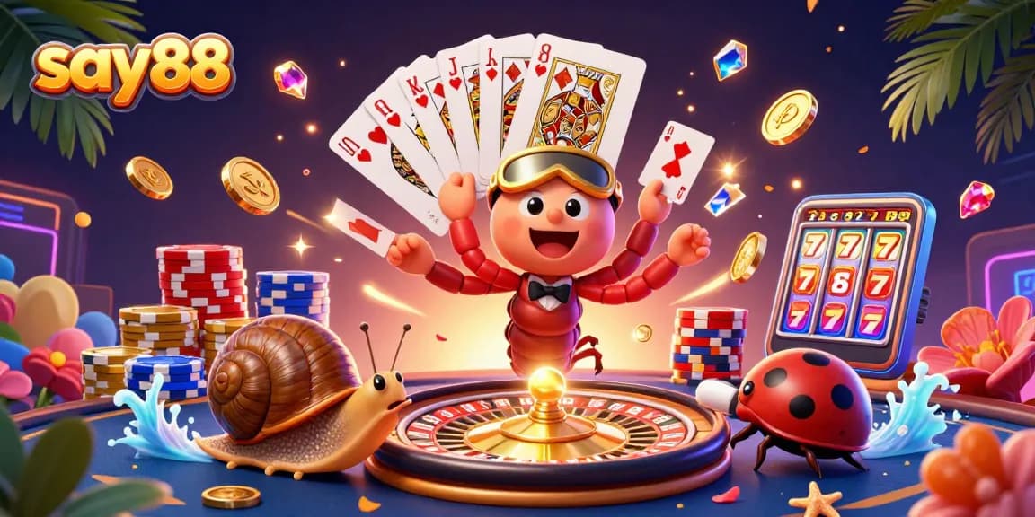 Experience the thrill of say88 casino with vibrant characters and interactive gambling elements.