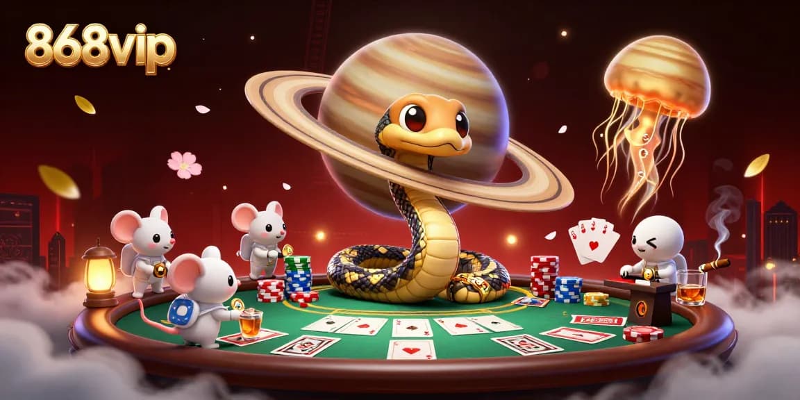 868vip players placing bets with tiny astronauts in a vibrant casino scene.