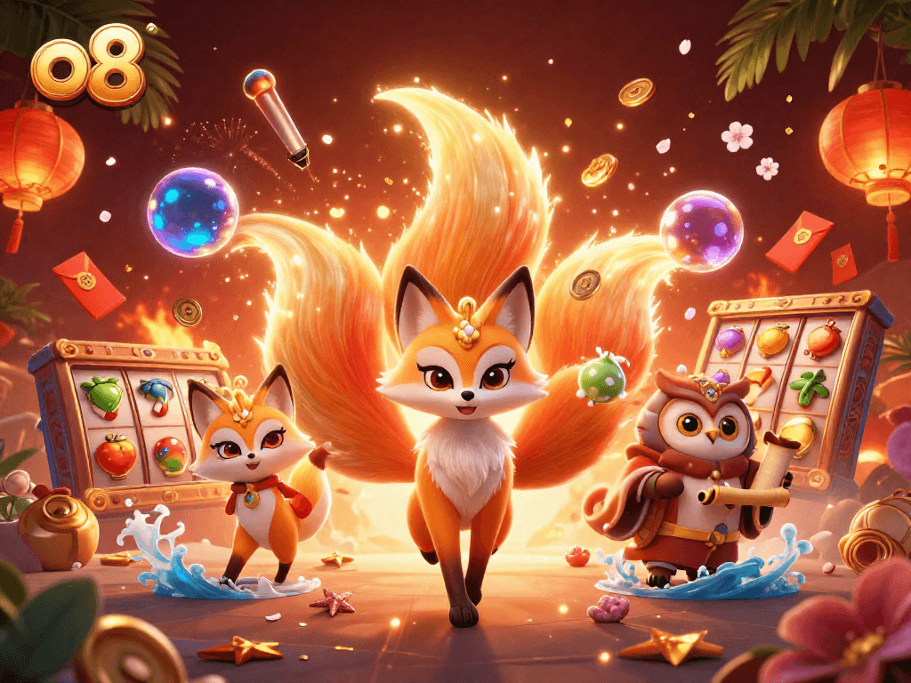 Experience thrilling gameplay with o8's vibrant slot games featuring lucky 7s and colorful symbols.