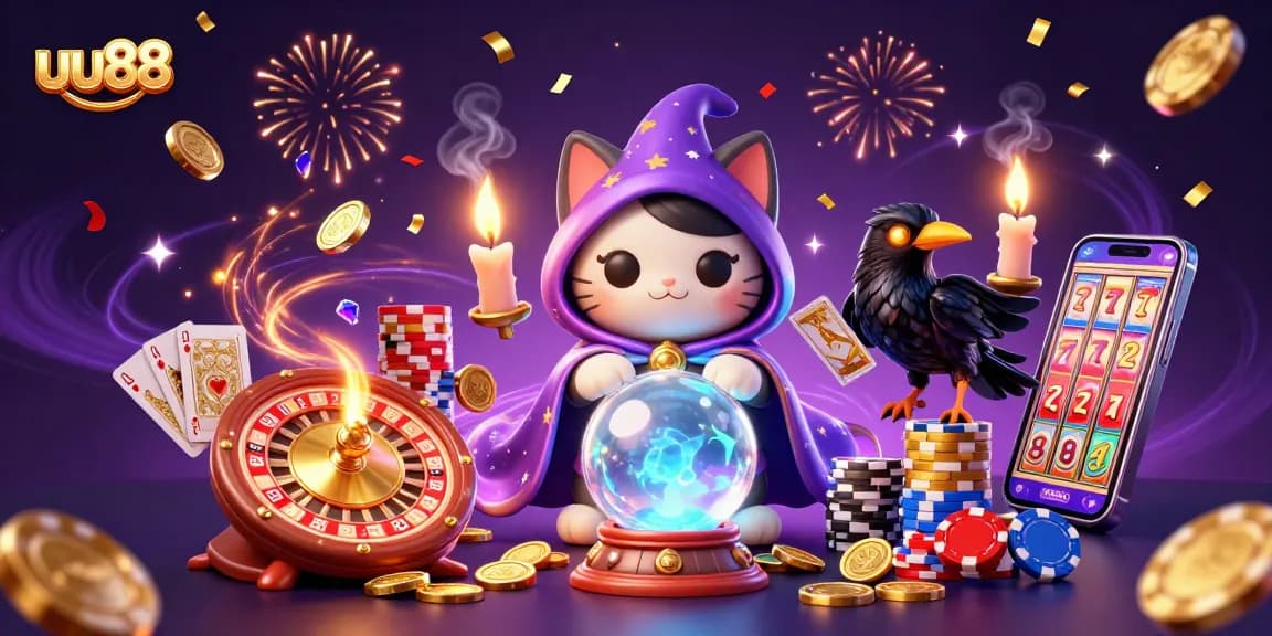 Experience the excitement at uu88 with our stunning 3D illustration featuring vibrant casino elements.