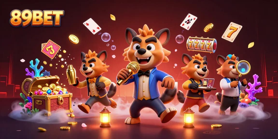 Experience thrilling fun with 89BET as hyenas entertain in a glamorous casino club.