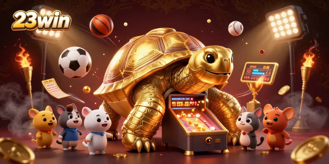 Engage with 23win's thrilling betting experience at our vibrant 3D casino illustration.