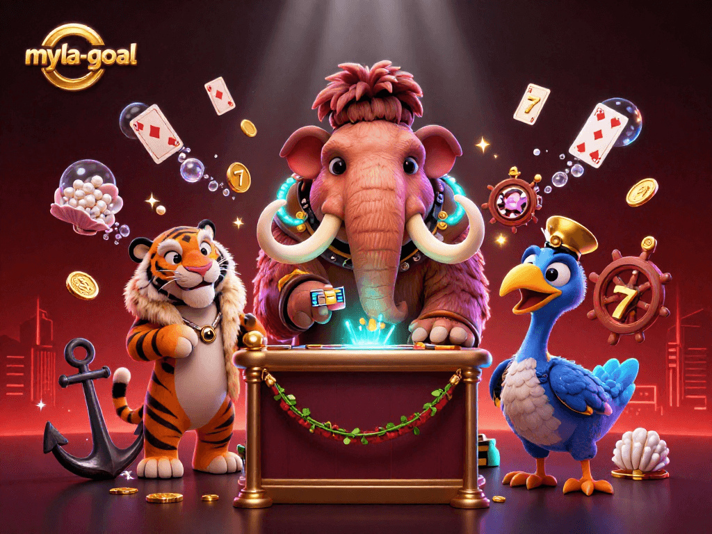 Experience the thrill of gaming with the new myla-goal casino scene featuring whimsical characters and vibrant elements.