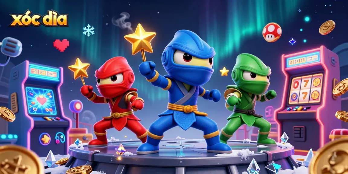 xóc đĩa ninja chameleons showcasing exciting slot action amid vibrant casino elements