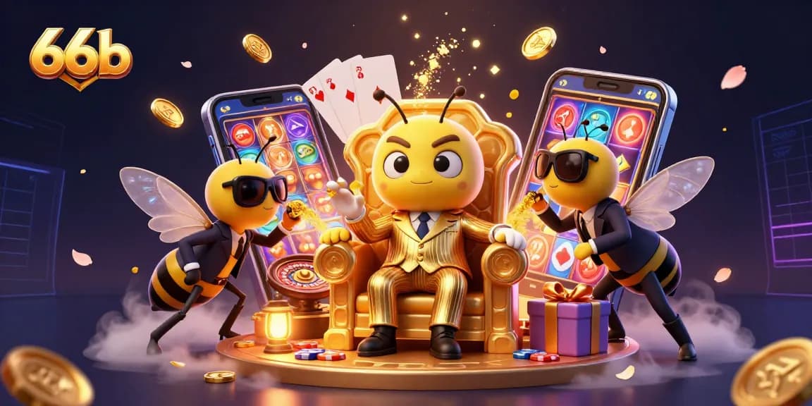 Spin to win with 66b's thrilling games and cash prizes in a vibrant casino setting!