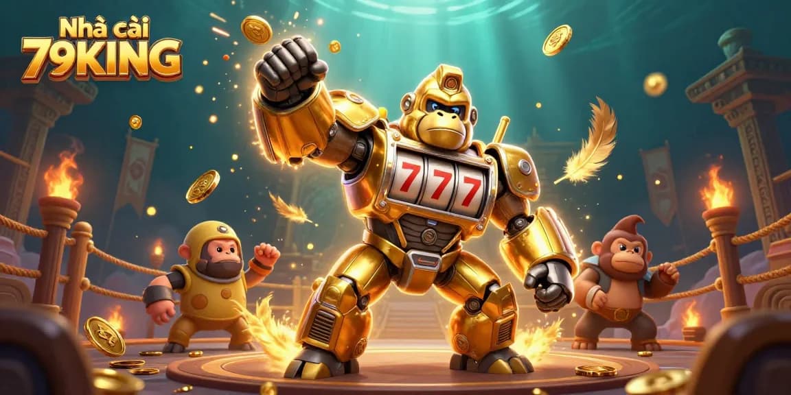 Experience the thrill at Nhà cái 79KING with a dynamic scene filled with casino gaming elements.