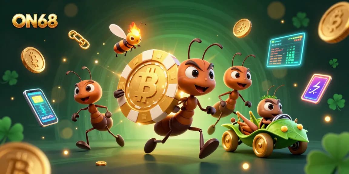 Experience thrilling games at ON68 with dynamic 3D cartoon heist elements and immersive visuals for players.
