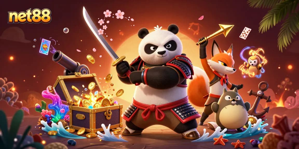 Experience thrilling wins with net88 in this dynamic casino adventure featuring samurai panda and ninja fox.