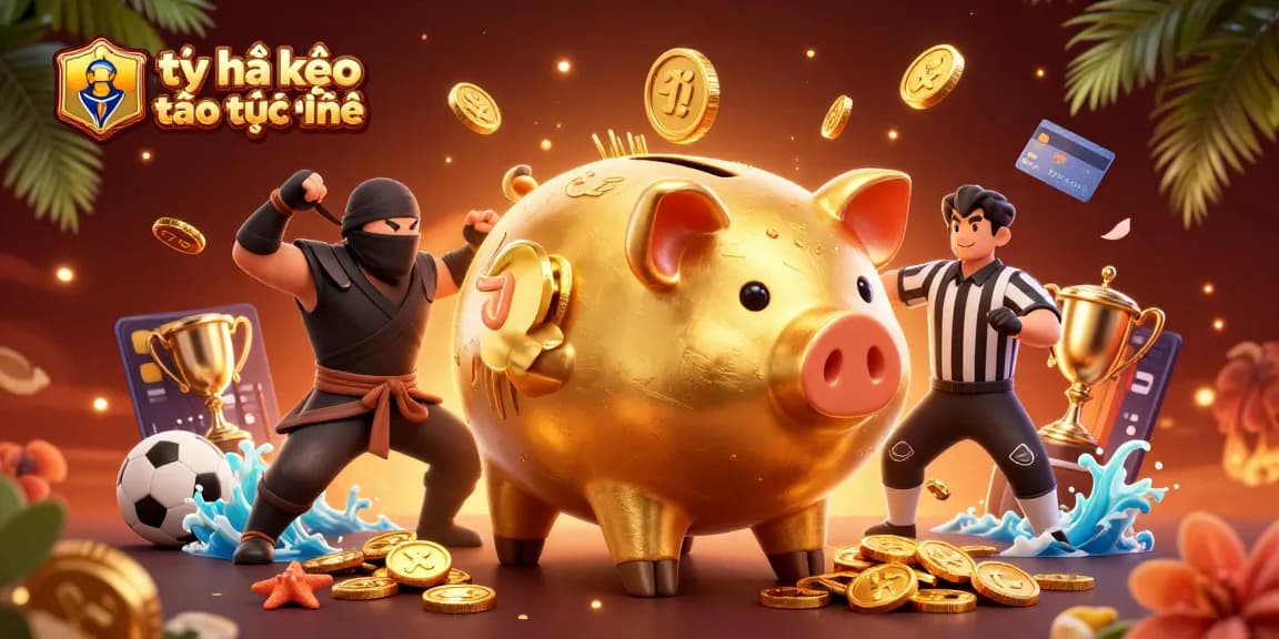 Bet on tỷ lệ kèo nhà cái trực tuyến with colorful sports themes in an engaging casino scene.