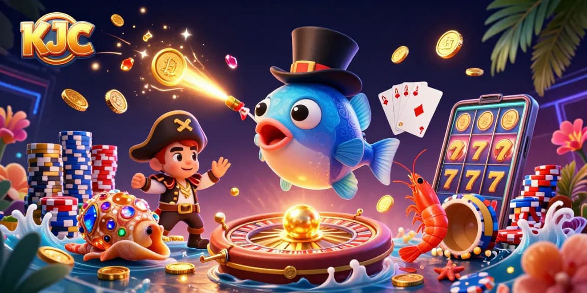 Play with KJC's fun deep-sea characters and vibrant casino elements to win big!