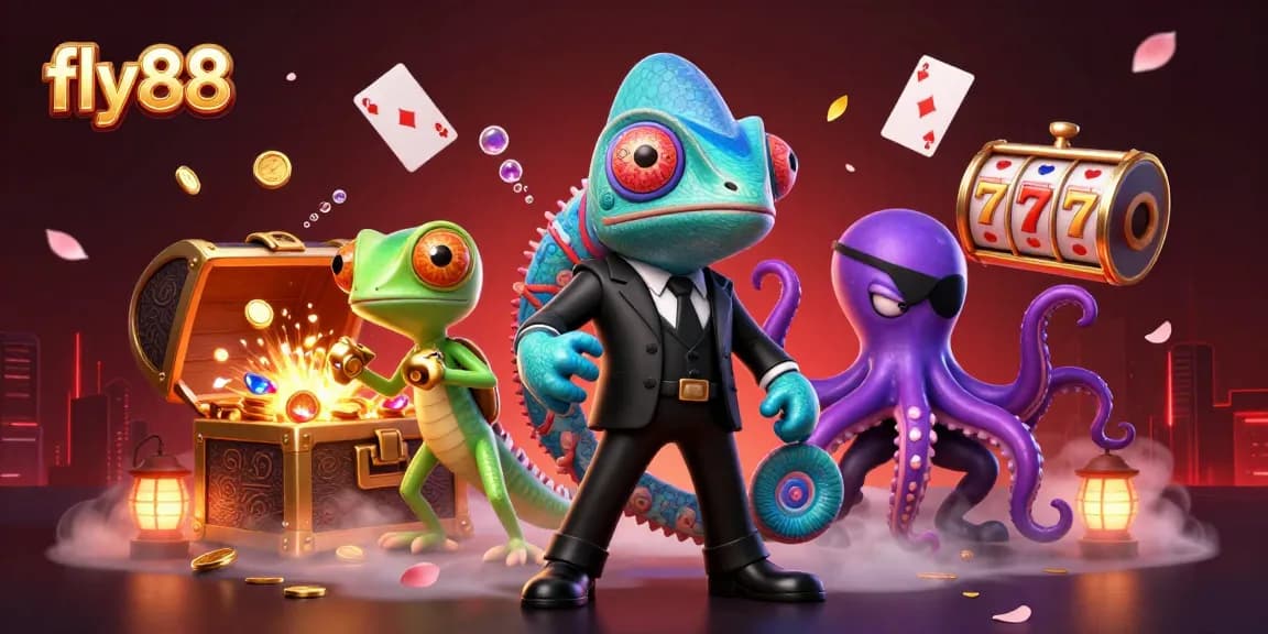 Experience thrilling gaming adventures with fly88's vibrant casinos through a dynamic underwater scene.