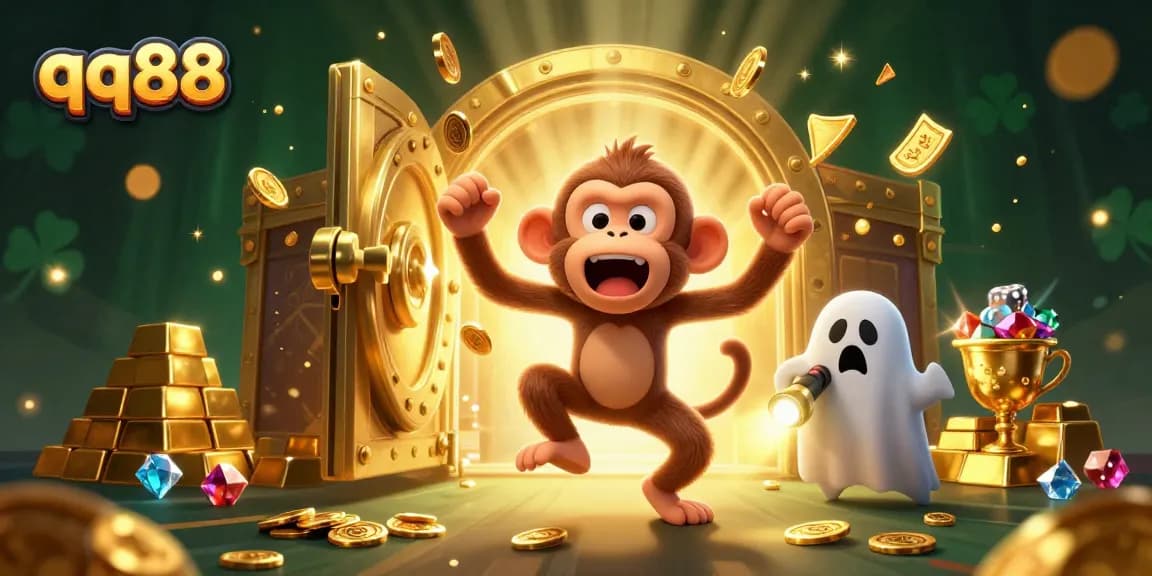 Experience the thrilling adventures of qq88 in a haunted casino filled with golden treasures and playful spirits.