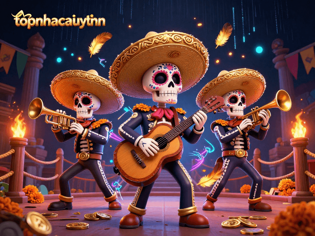 Engage in thrilling Lucky Dice action at topnhacaiuytinn with vibrant mariachi characters.