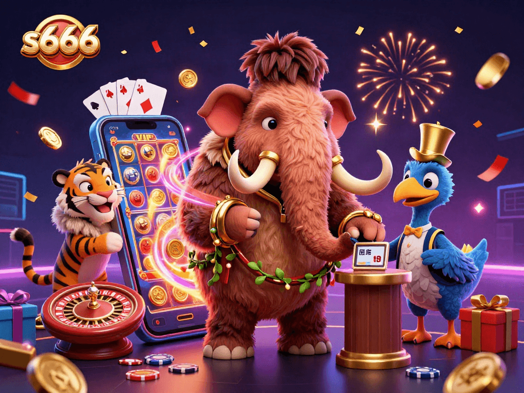 Experience thrilling casino action at s666 with wild cartoon characters and vibrant gaming elements.