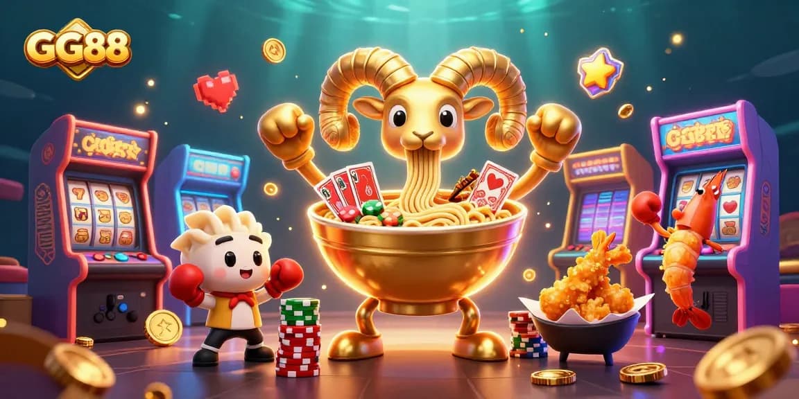 Engage in the vibrant world of GG88 with a dynamic casino scene filled with games and action.