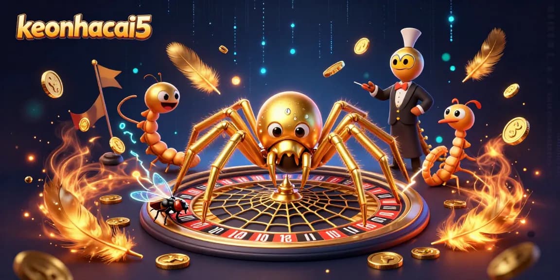 keonhacai5 guides bettors with a thrilling roulette scene of a spider and croupier