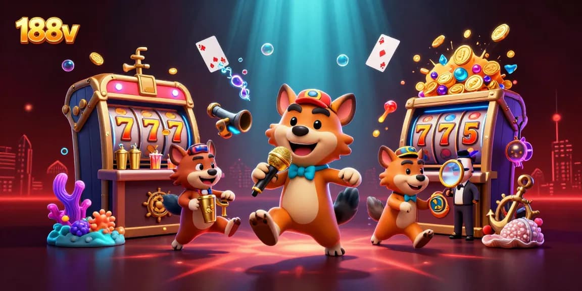 Experience thrilling gameplay at 188v with lively casino characters and dynamic slot elements.
