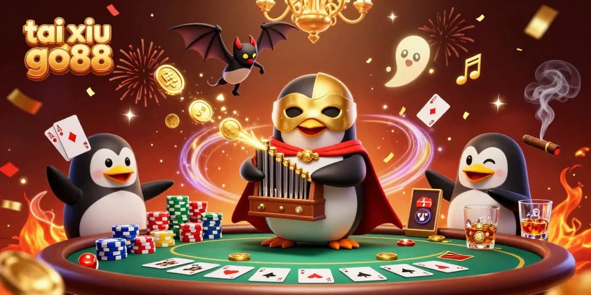 Experience tai xiu go88 gameplay with vibrant characters and dynamic casino elements in a stunning illustration.