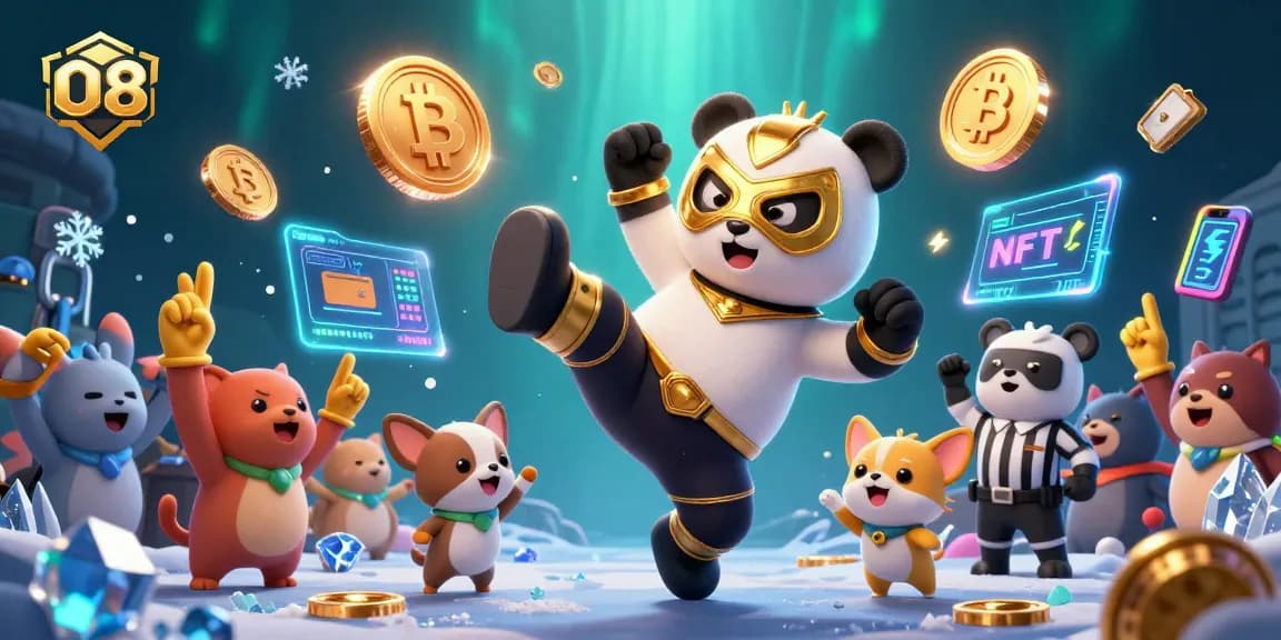 Engage with O8's thrilling casino action featuring a wrestler panda in a vibrant gaming scene.
