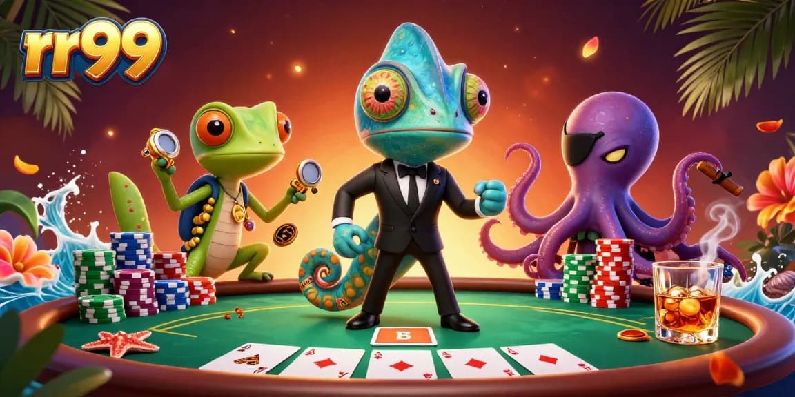 Play exciting poker at rr99 with a dynamic scene showcasing colorful poker chips and a thrilling atmosphere.