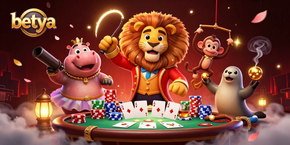 Experience the excitement of betya with lively cartoon characters and dynamic casino elements.