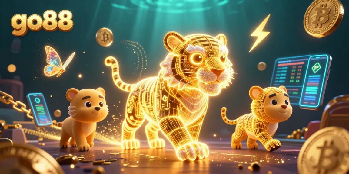 Experience thrilling games at go88 with vibrant 3D casino landscapes featuring crypto elements and unique characters.