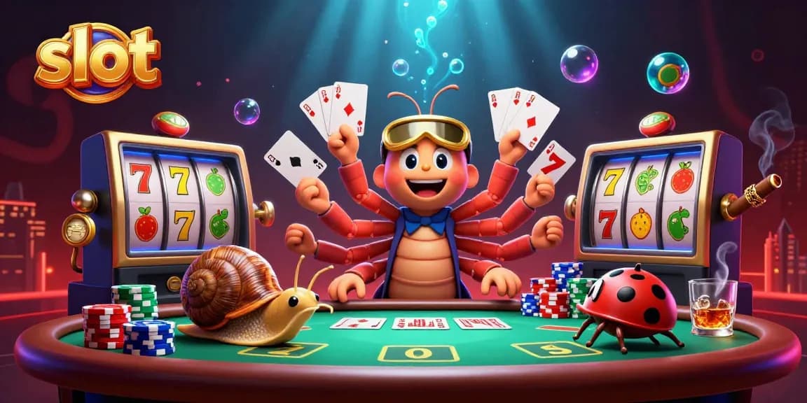 Spin the vibrant slot reels with a unique casino scene depicting dynamic action and excitement.