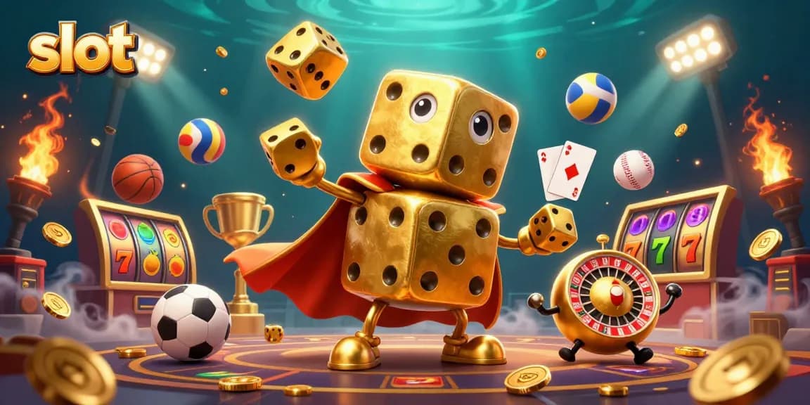 Experience the excitement of slots with vibrant animations and winning symbols in this vibrant casino-themed illustration.