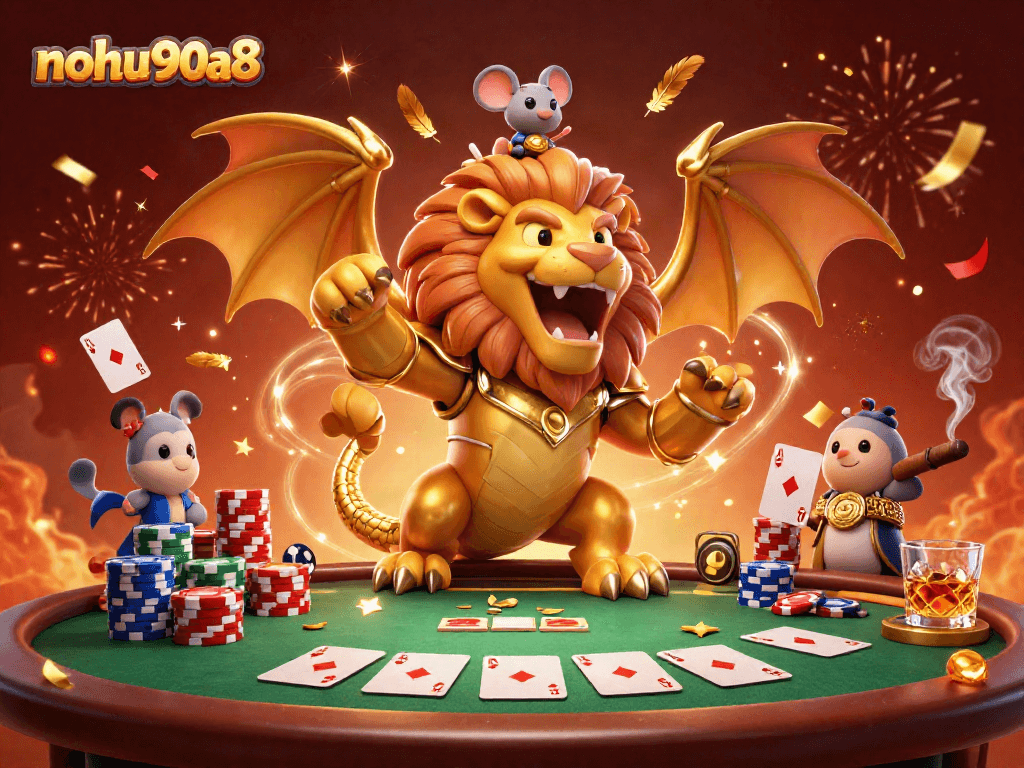 Experience thrilling nohu90a8 poker action with a golden chimera as your guide!