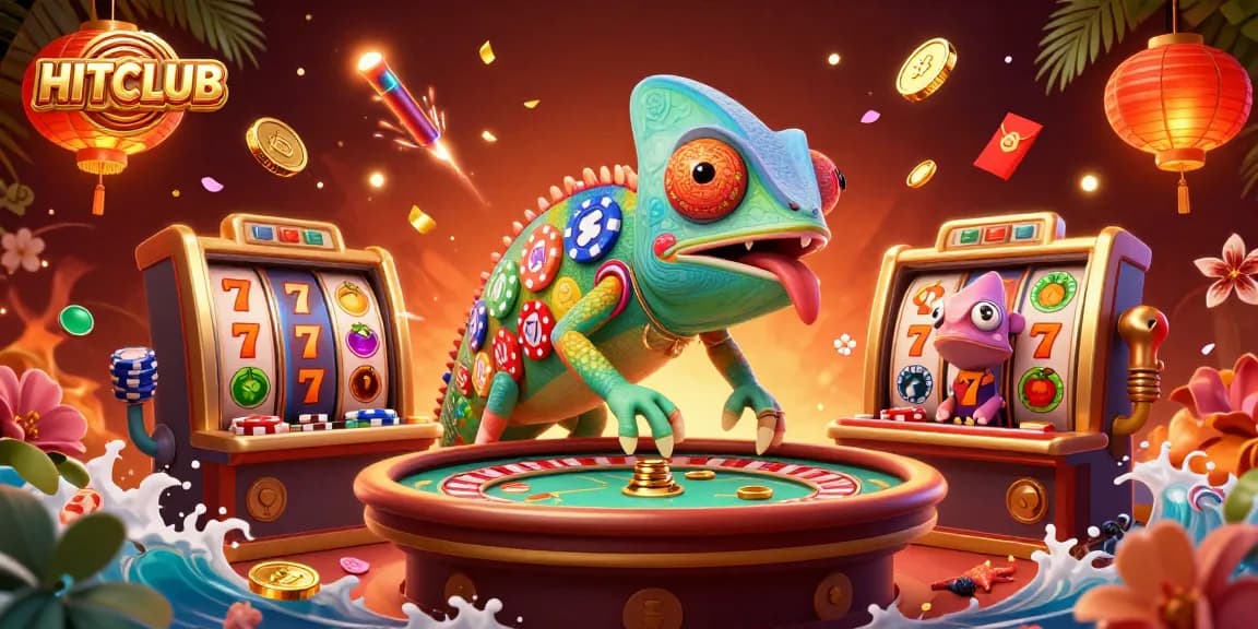 Experience the excitement of HITCLUB with vibrant golden coins and dynamic game elements.