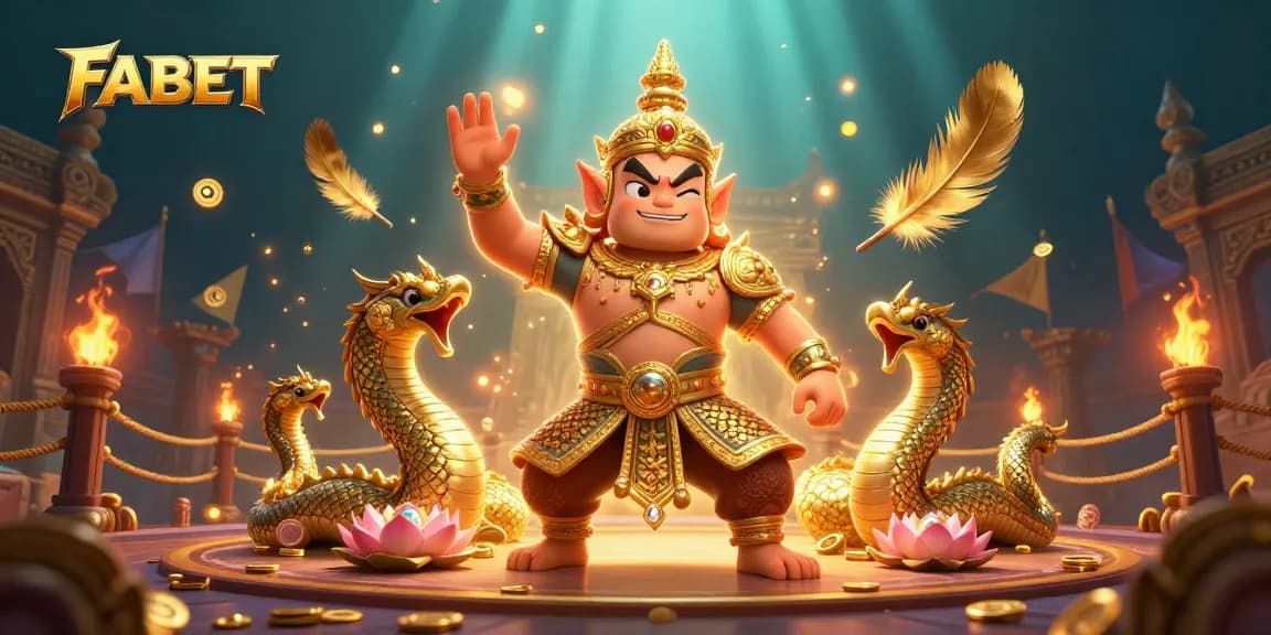 Engage with FABET's immersive online casino experience featuring dynamic 3D characters and vibrant betting elements.