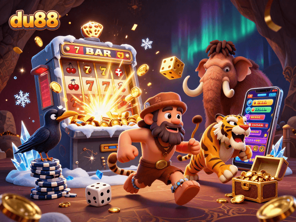 Experience thrilling wins at du88 with a dynamic ancient casino scene showcasing exciting games.
