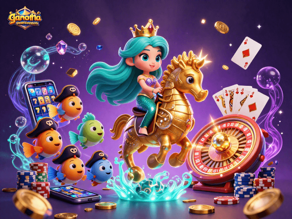 Experience gaming excitement with gamethuongnohu's vibrant casino illustration featuring lucky slot reels.