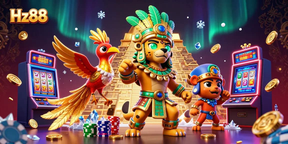 Experience thrilling gameplay at Hz88 with a stunning Mayan casino theme packed with vibrant elements.