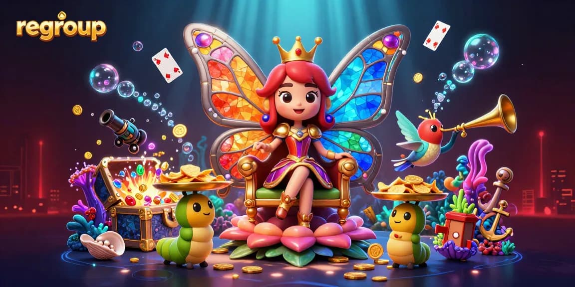 Experience the thrill of regrouping winnings at a vibrant online casino with captivating characters