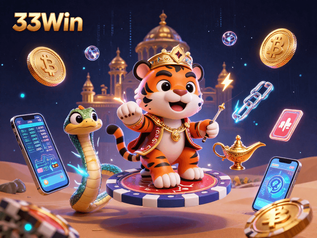 Experience 33Win's vibrant casino adventure with mystical characters and dynamic crypto elements.