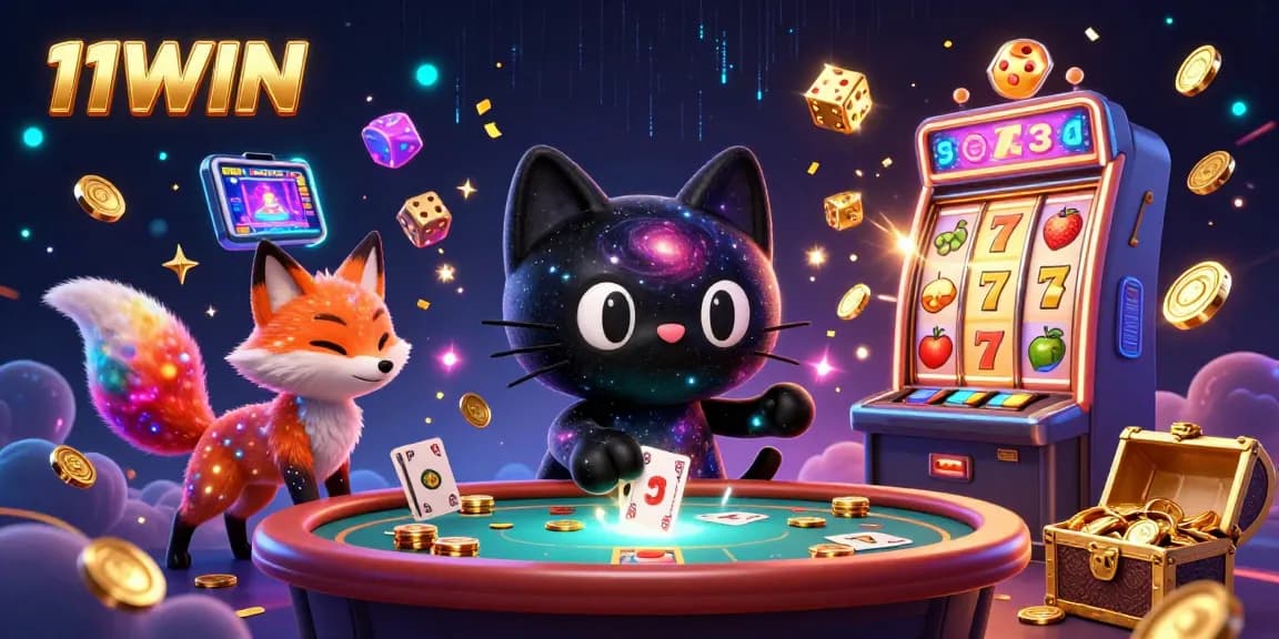 Experience the captivating 11WIN cosmic casino with magical explosions and vibrant characters.