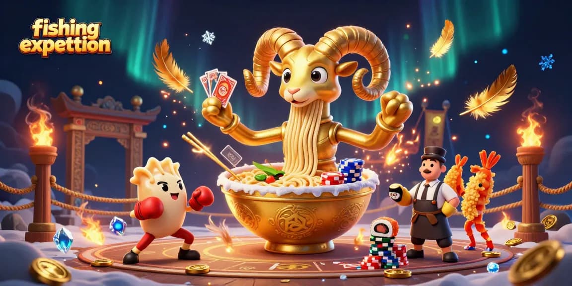 Engage in a thrilling fishing expedition with dynamic casino characters and vibrant elements.