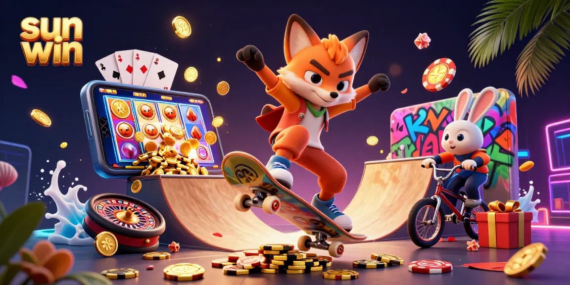 Experience thrilling entertainment with sun win games, featuring dynamic casino elements and vibrant characters.