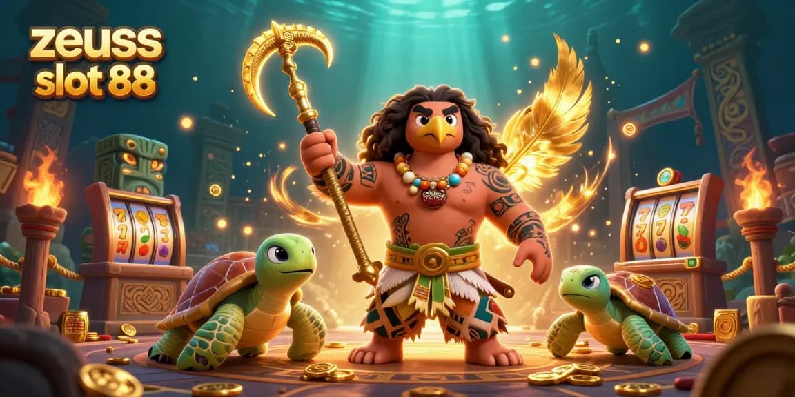 Engage with zeus slot 88 in an exhilarating 3D illustration showcasing adventurous winning elements and dynamic characters.