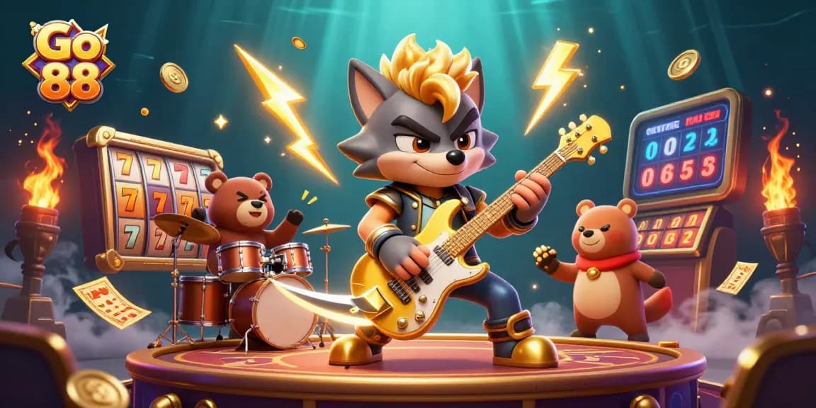 Experience thrilling slots at Go 88 with vibrant characters and dynamic casino elements