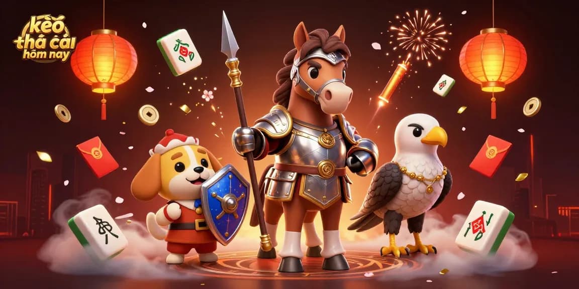 Engage with kèo nhà cái hôm nay in a lively casino scene filled with symbols of fortune and fun.