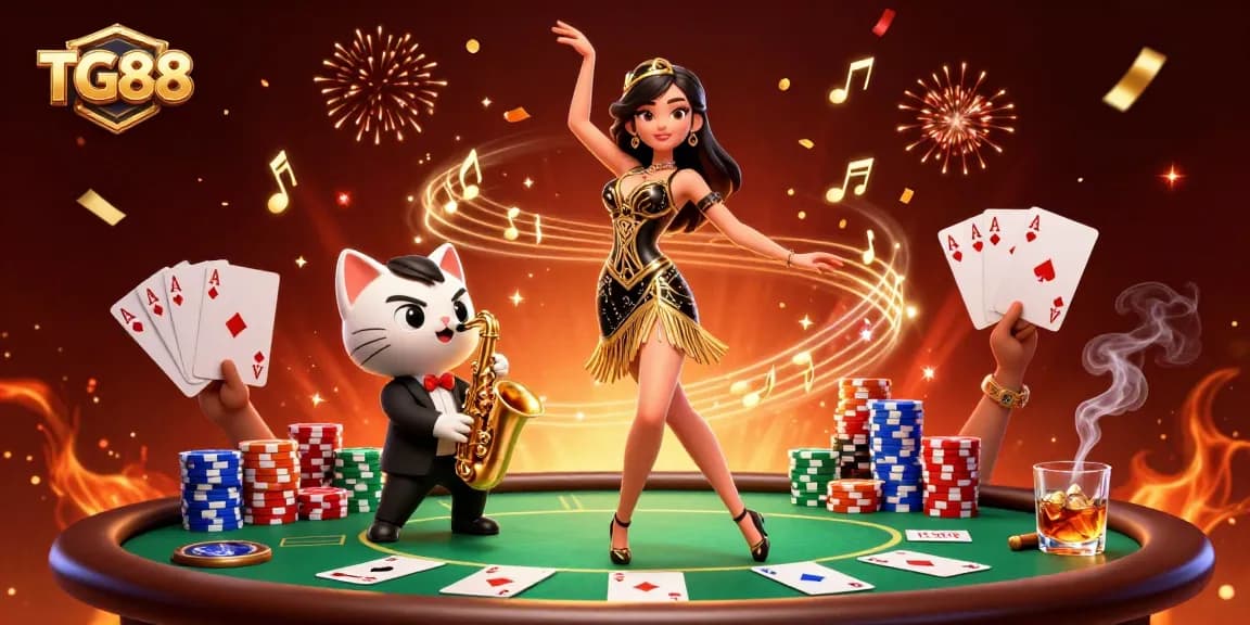 Experience exciting gaming at TG88 with engaging 3D characters and vibrant casino elements.