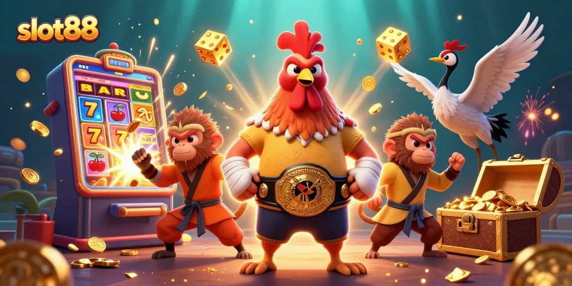 Play exciting slot88 games with thrilling jackpots in this vibrant casino scene.