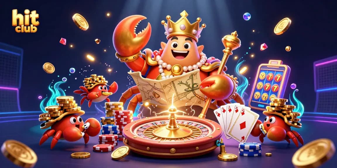Win big at hit club with the golden crab emperor and treasure in a lively online casino scene.