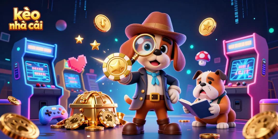 Engage with kèo nhà cái through a vibrant 3D scene showcasing betting mysteries and clues.