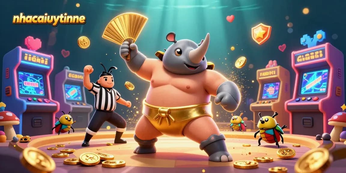 Experience the thrilling energy of gaming with nhacaiuytinne's dynamic 3D casino beetle championship scene.