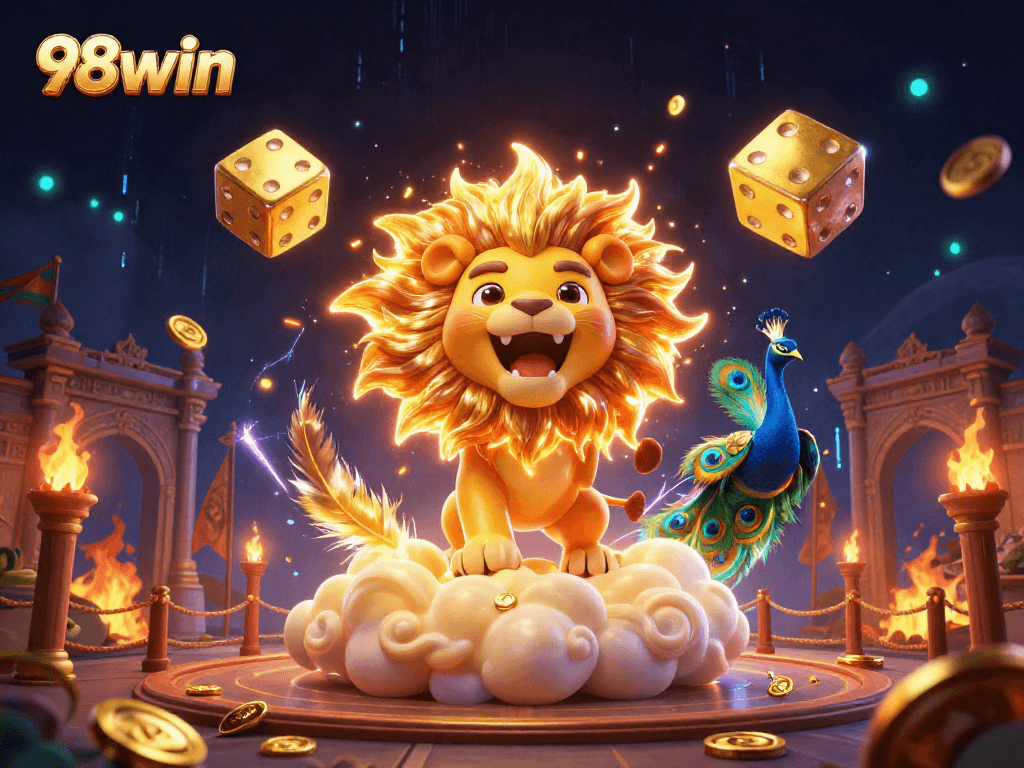 Experience thrilling gameplay with 98win featuring casino elements in a vibrant 3D illustration.