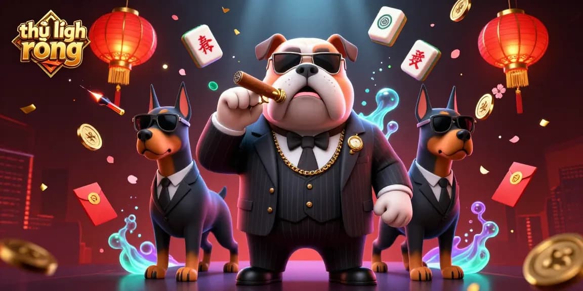Win big in thủ lĩnh rồng with powerful dragon warriors amidst a glowing casino landscape.