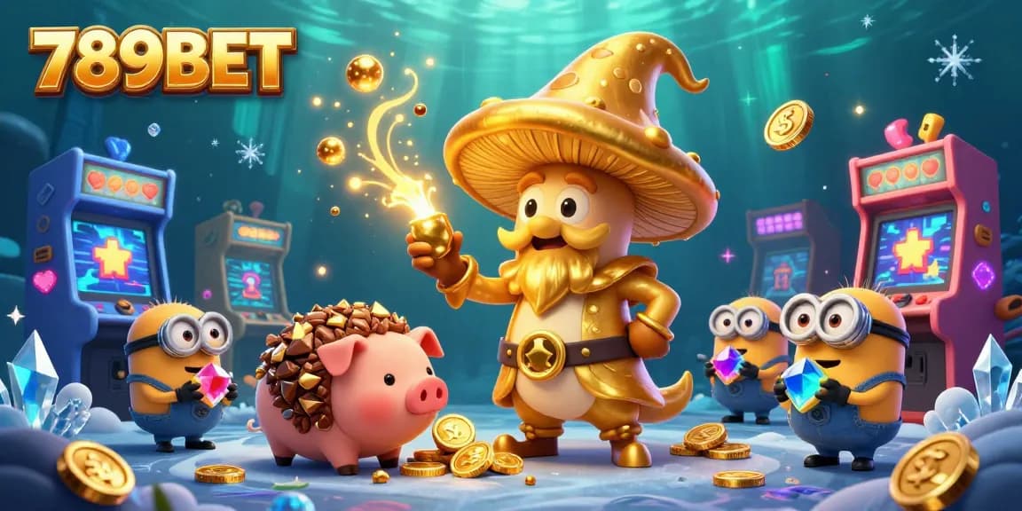Engage with 789BET through a vibrant 3D illustration depicting casino adventure and treasure exploration.